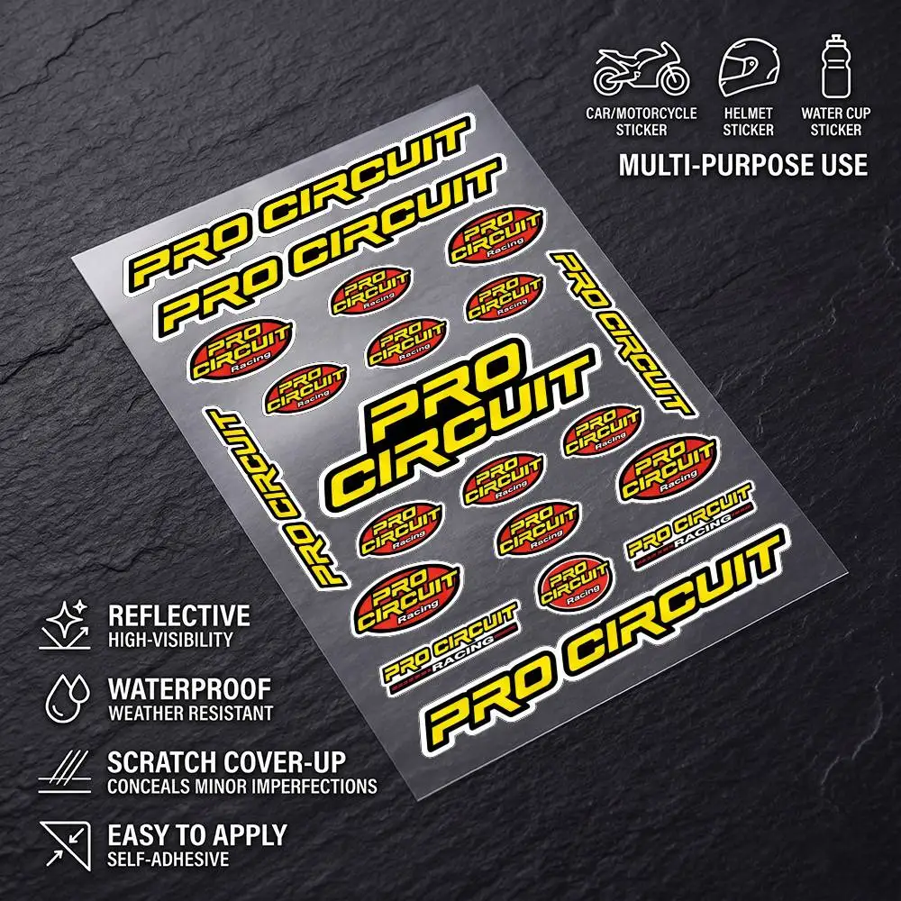FOR p-Pro c-Circuit High Visibility Reflective Waterproof Decal Scratch Hide Sticker Fit Car Motorcycle Helmet Refrigerator
