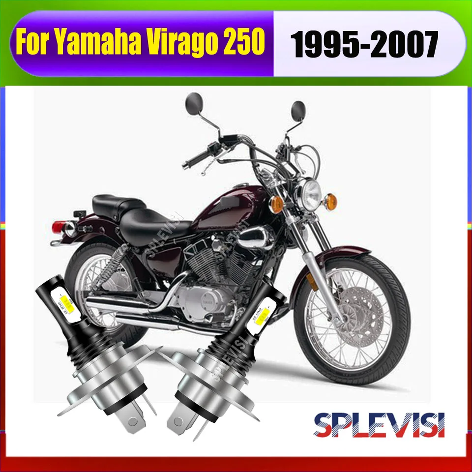 

12v H4 9003 LED Whtie Headlights-feature a precision-engineered 1:1 halogen size For Yamaha Virago 250 1995 1996 1997 1998-2007