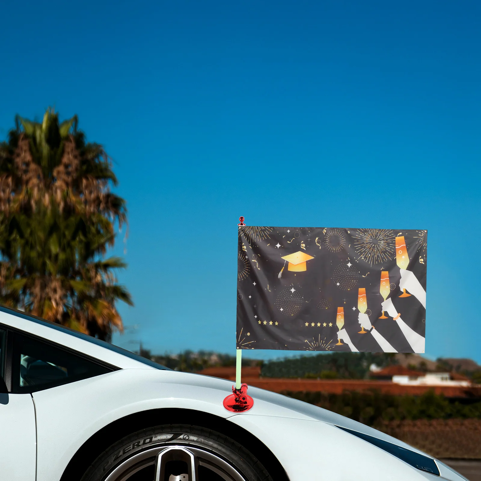 

Car Suction Cup Flagpole Base Stainless Steel ABS Retractable Design Stable Holder for Car Rv Vehicle Mount Flagpole Stand