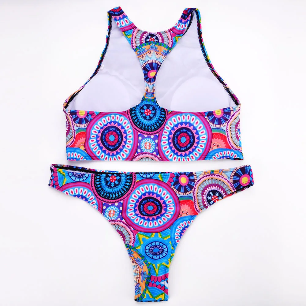 Sexy Print Padded Bandage Bikini Set Swimsuit Women Push Up Y2k Swimwear Luxury Cover Up Tankinis Set Beach Mujer купальник Swim