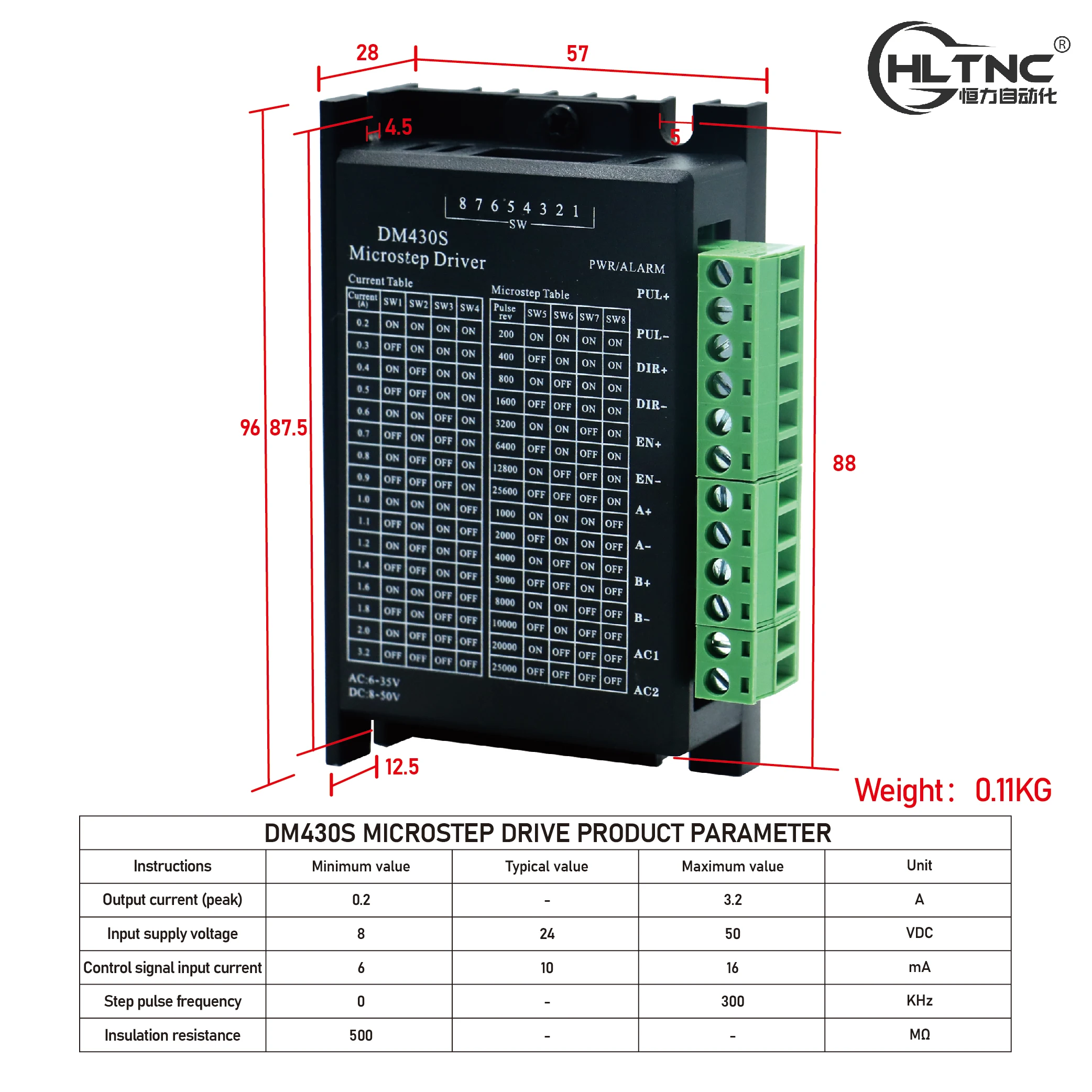 6-35VAC 8-50VDC مرحلتين مفتوحة حلقة محرك متدرج سائق DM430S ل Nema8/11/14 Nema 16 أو Nema 17 محرك متدرج