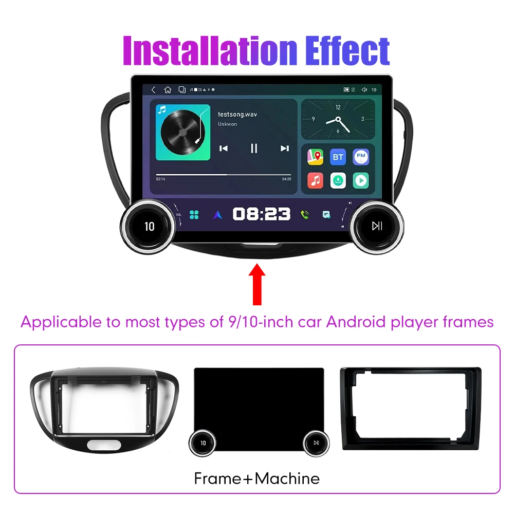 11.8 Inch 2K Double Knobs 2 Din Car Radio For Honda I10 2008-2012 Car Radio DVD Multimedia Video Player Android Auto Carplay