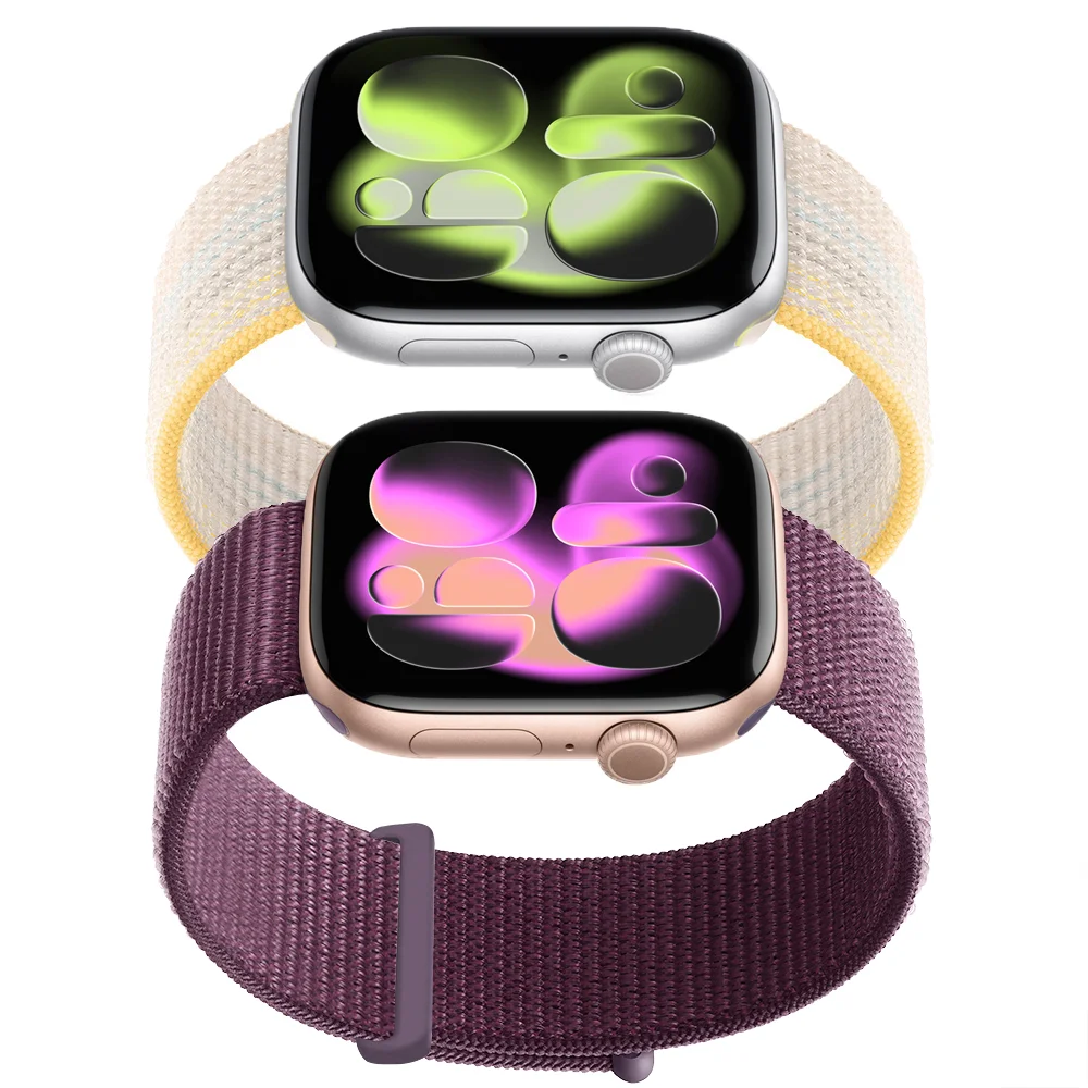 Boucle en Nylon pour Bracelet de montre Apple S11 42mm 46mm 40mm 44mm 45mm 41mm, Bracelet de ceinture intelligent pour IWatch 49mm 11/10/9/8/7/6/SE/5/4