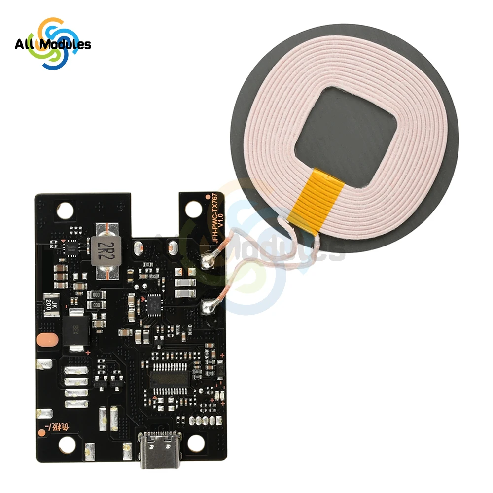 20W High Power DC 10V-24V Fast Charging Wireless Charger Transmitter Module Type C Car Wireless Charging Motherboard
