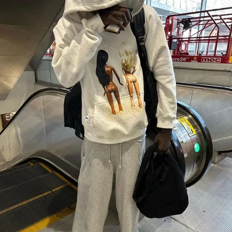 Y2K سترة رجالية غير رسمية بقلنسوة Harajuku القوطية روك الشرير الهيب هوب البلوز خمر الجمالية الجرافيك الشارع الشهير ايمو شارع العليا