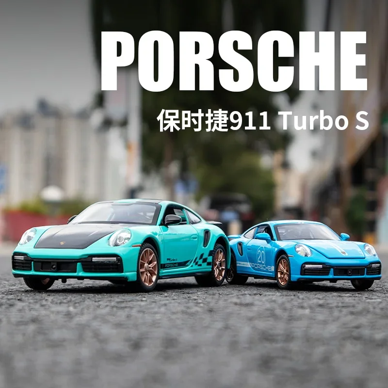 

Модель литая автомобиля в масштабе 1:32 Porsche 911 TurboS, коллекция автомобиля, украшение, детская Игрушечная машина, подарки для детей