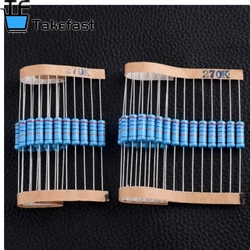20PCS 2W metal film resistor 1% five-color ring power resistor 0.1R~1M 1R 4.7R 10R 47R 10R0 220R 470R 1K 2.2K 10K 4.7K 100K Ohm