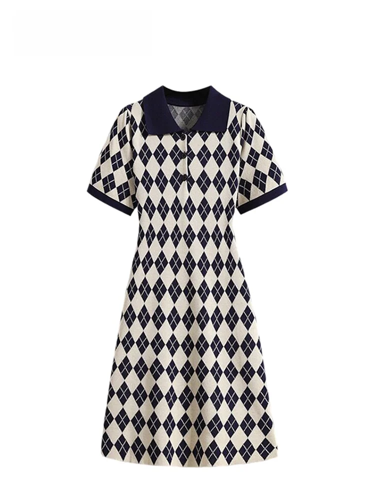 

CaraCLUB plus Size Short Sleeve Dress Women's Summer New Style Age-Defying Beautiful Female Fashion A-Line Dress Collar