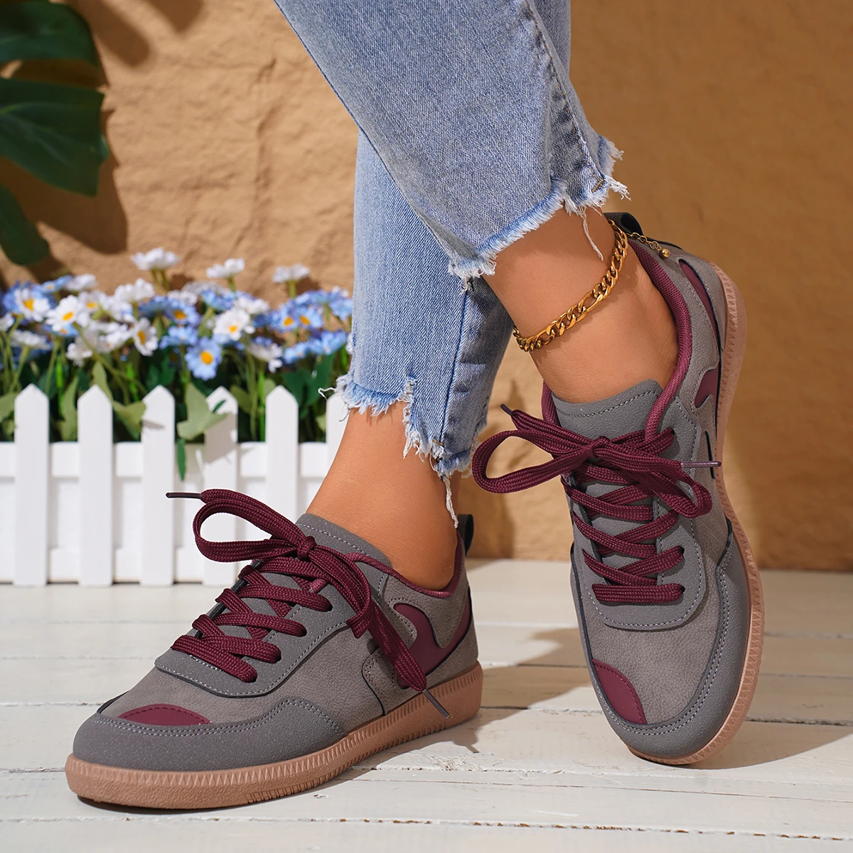 Mix Color Lace Up Casual Sneakers Woman 2024 Wygodne buty z miękką podeszwą dla kobiet Outdoor Sport Flats Tennis Female