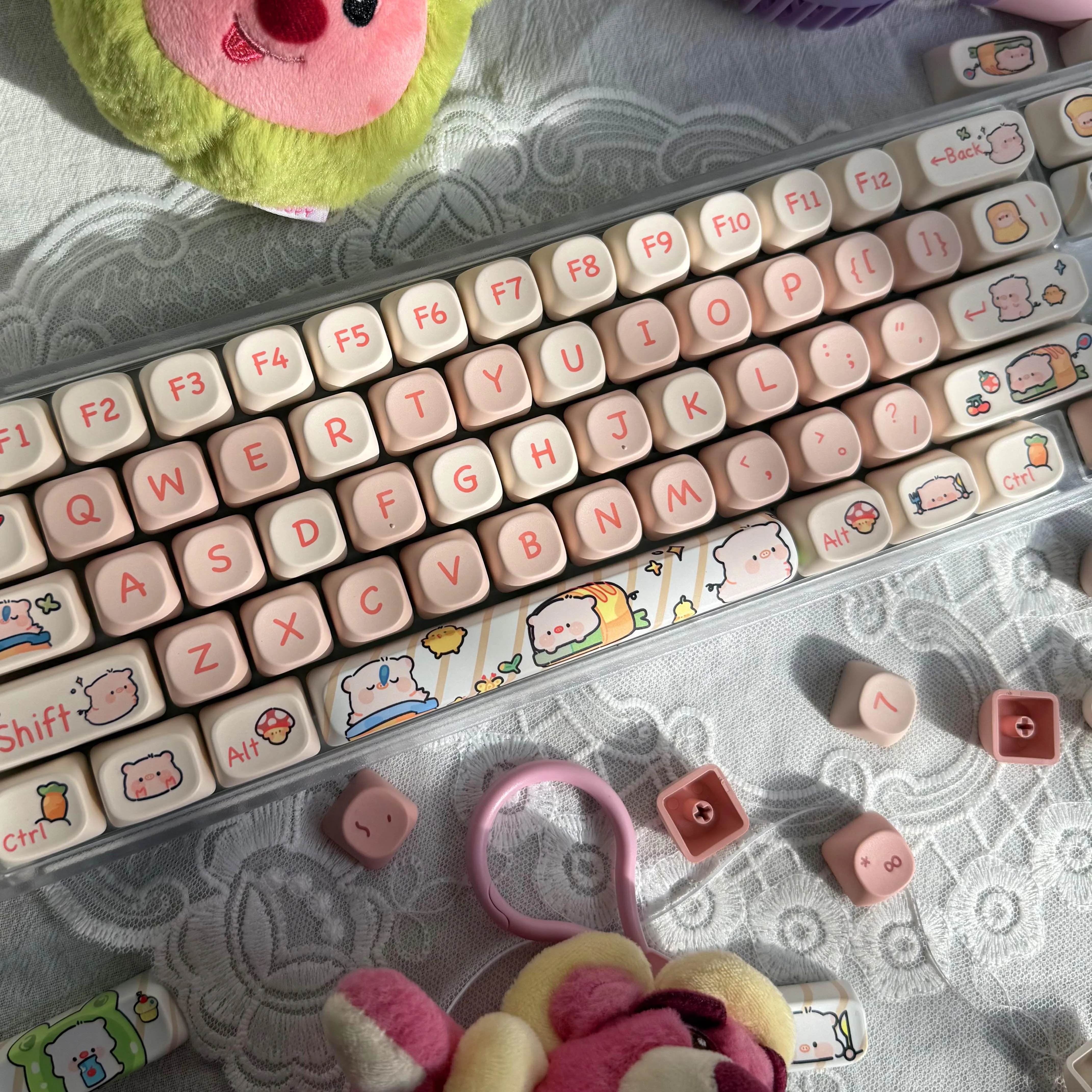 

Pink Pig Key Caps MAO Profile Replacement Cute Keycaps for Customized Mechanical Keyboard 61 64 68 78 84 87 96 98 104 108