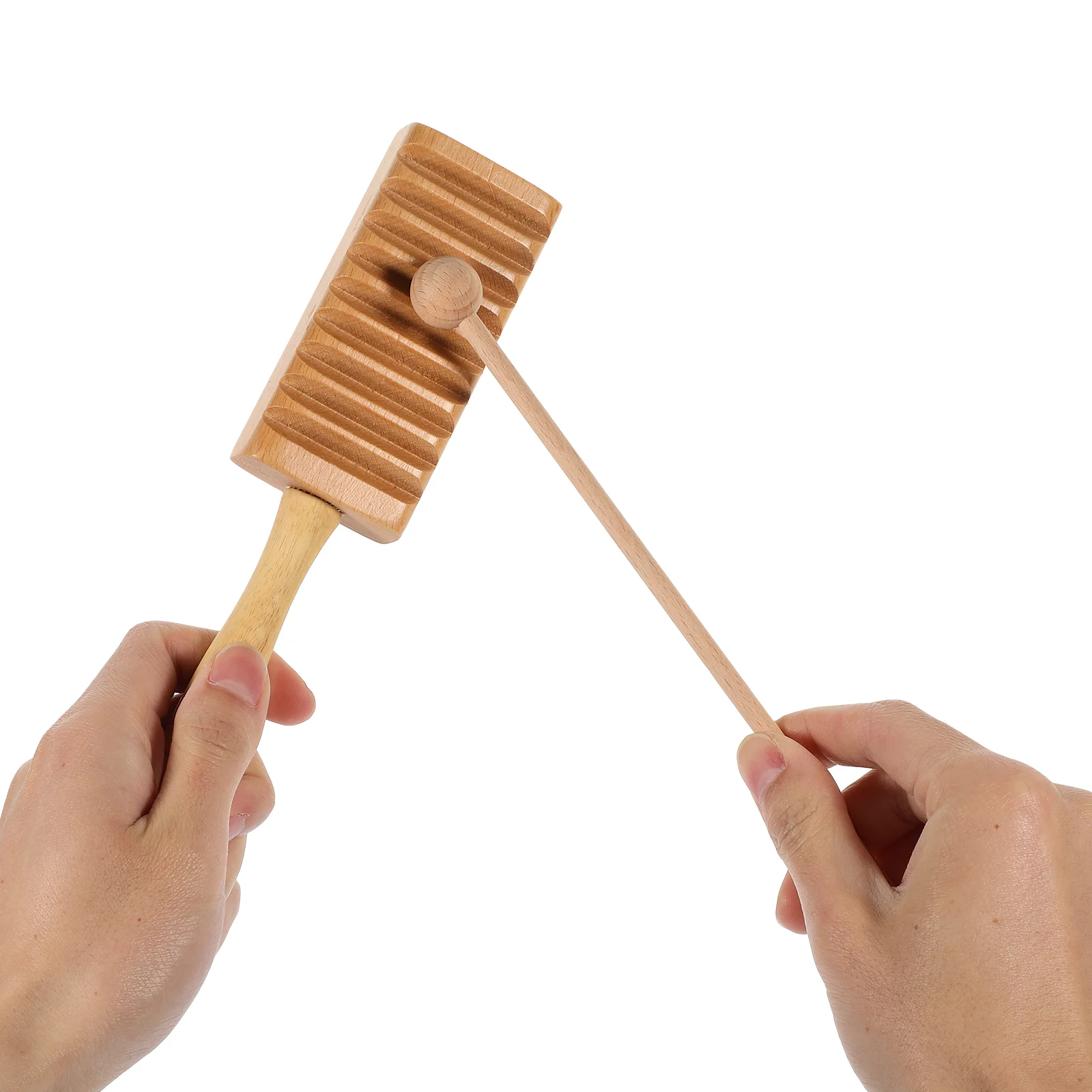 

1 set Block Wooden Guiro With Rod Children Percussion Musical Instrument Toddler Educational Music Plaything