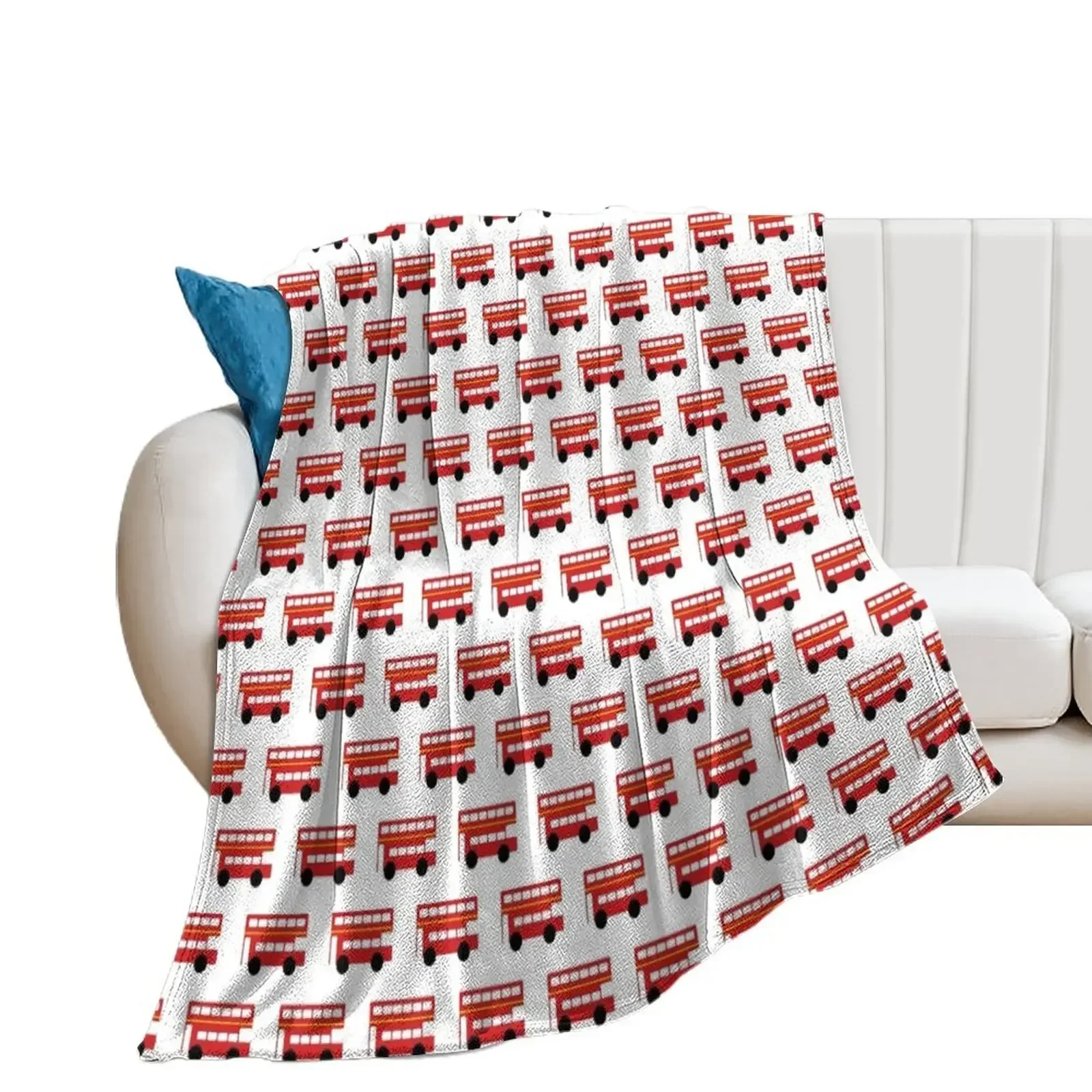 

London Red Bus Throw Blanket Cute Decorative Sofas Summer Blankets