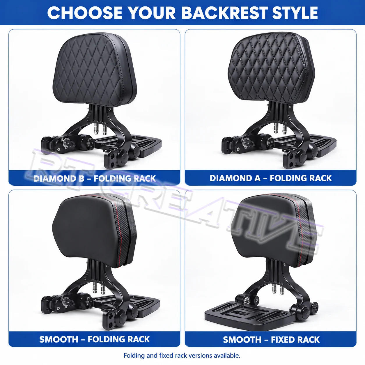 Telescopic Folding Passenger Backrest With Rear Rack Fit VOGE CU625 625CU Motorcycle