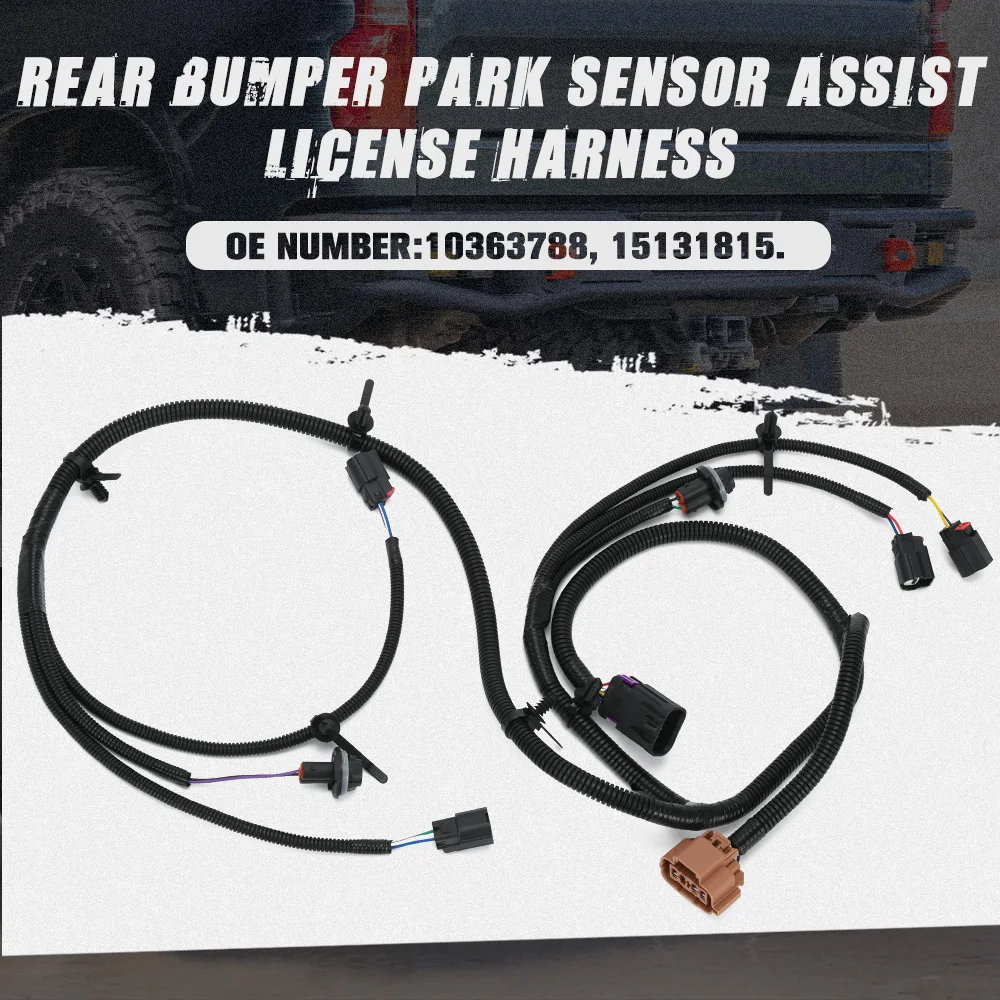 Rear Bumper Park Assist License Harness For Chevy Silverado 1500 2500HD 3500HD For GMC Sierra 07-14 10363788 15131815