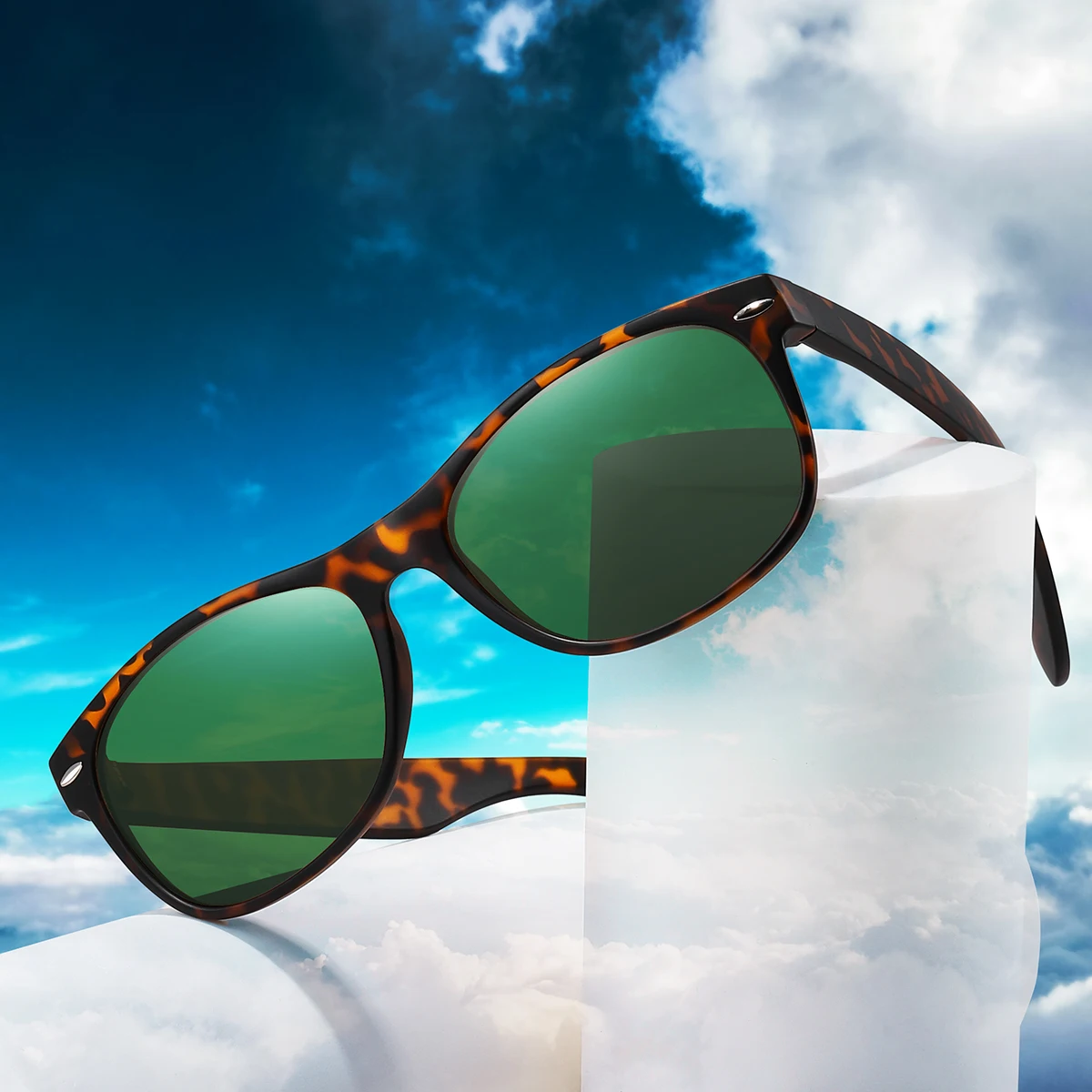 CRIXALIS Sonnenbrille Herren Polarisierte Sonnenbrille für Herren und Damen, Leopard G15 Retro Sonnenbrille Fahren Reisen UV400 Schatten