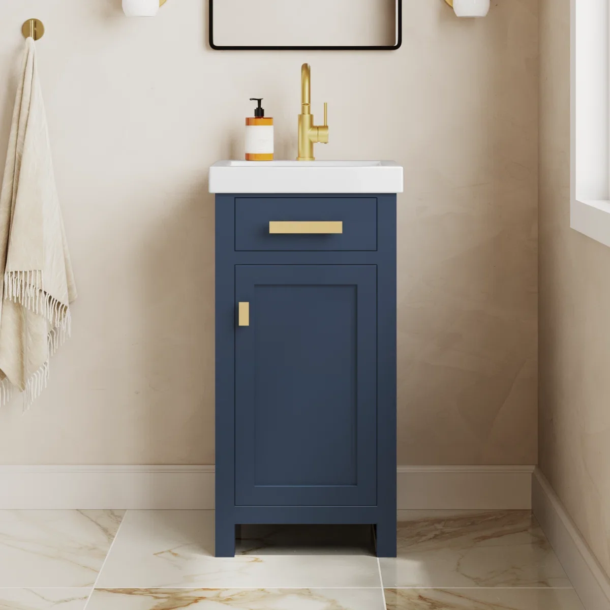 

！@Combohome Hot Sale MDF Solid Wood Cabinet Bathroom Vanity with Under Mounted Sink