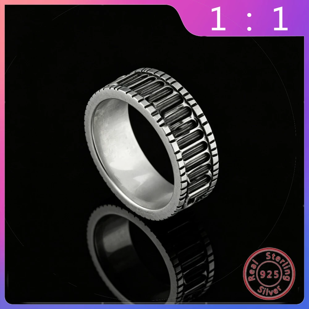 

Серебряное кольцо S925 пробы, высококачественное, в стиле легкой роскоши, модное, универсальное, с ретро-буквой