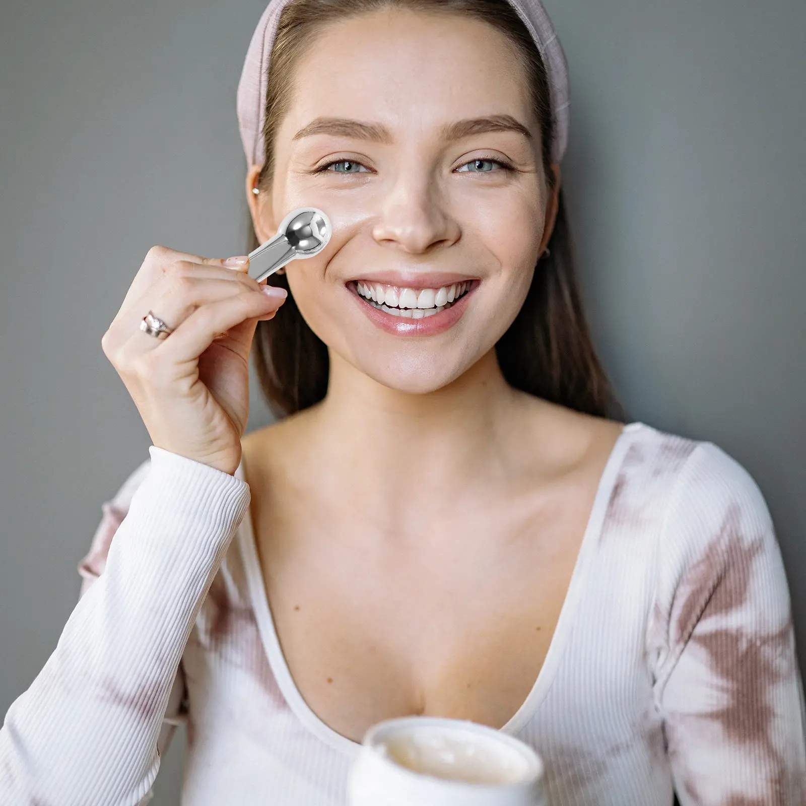 3Pcs High Polish Zinc Alloy Eye Massage Spoon Dual Use Eye Cream Scoop Face Cream Stick Makeup Beauty Tool Relieves Fatigue