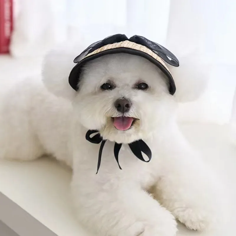 Hat For Dog Woven Small Dog Hats Lace Soft Comfortable Pet Hats Adjustable For Walking Climbing Running Hiking Outdoor