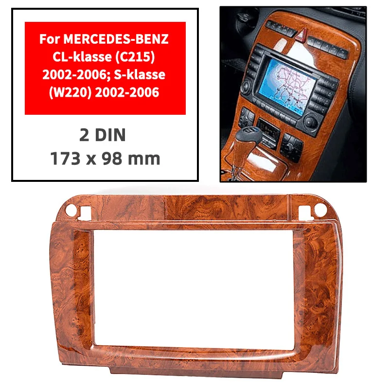 

Car Accessories of Fascia Panel Stereo Installation Kit Center Console Trim For Mercedes-Benz 2002-2006 CLK C215/S W220 2 DIN