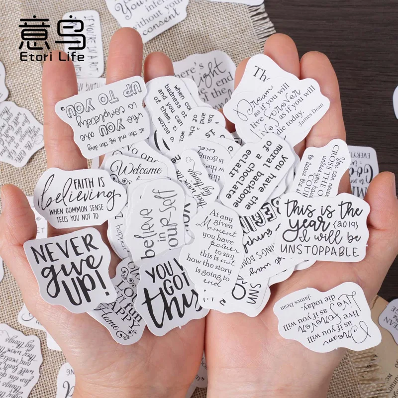 

Vintage English Alphabet Box Set Stickers Journal Decoration Pattern Letter Sticker for Scrapbook Craft Essential