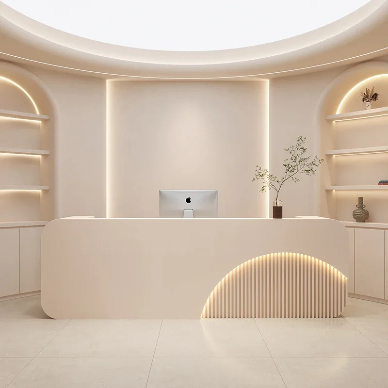 

Reception Desk Luxury Bar Counter Beauty Salon Customer Center Minimalist Furniture Aesthetic Stores Hairdressing Reseption