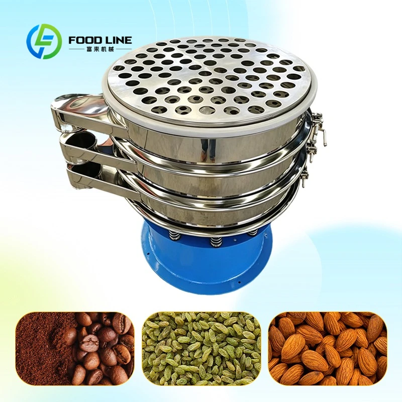 Customized High Capacity Rotary Vibrating Sieve for Coffee Bean Grading Circular Sifter for Removing Broken Beans and Dust