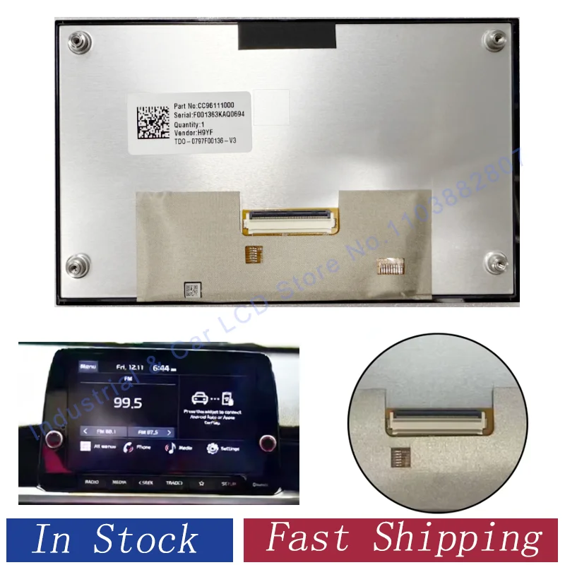 

LCD Display Screen For KI A Picanto Car GPS Navigaiton Radio ADB11G6EP 96160G6520ASB ASB11G6EP 9616G6840ASB 2020 2021 2022 2023