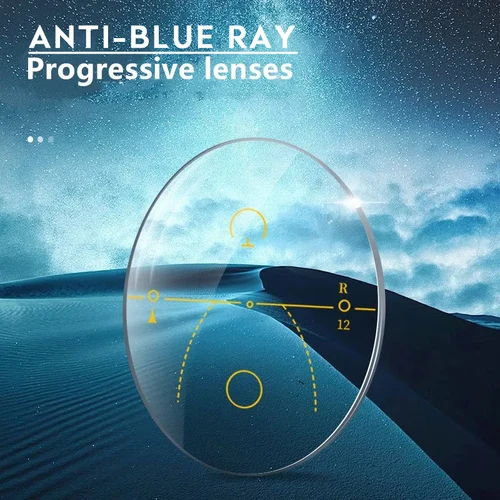 Imagen 2 del producto O-Q CLUB 1,56 1,61 1,67 1,74 superficie de forma libre amplio campo de visión antiluz azul UV400 lentes multifocales progresivas 1 par