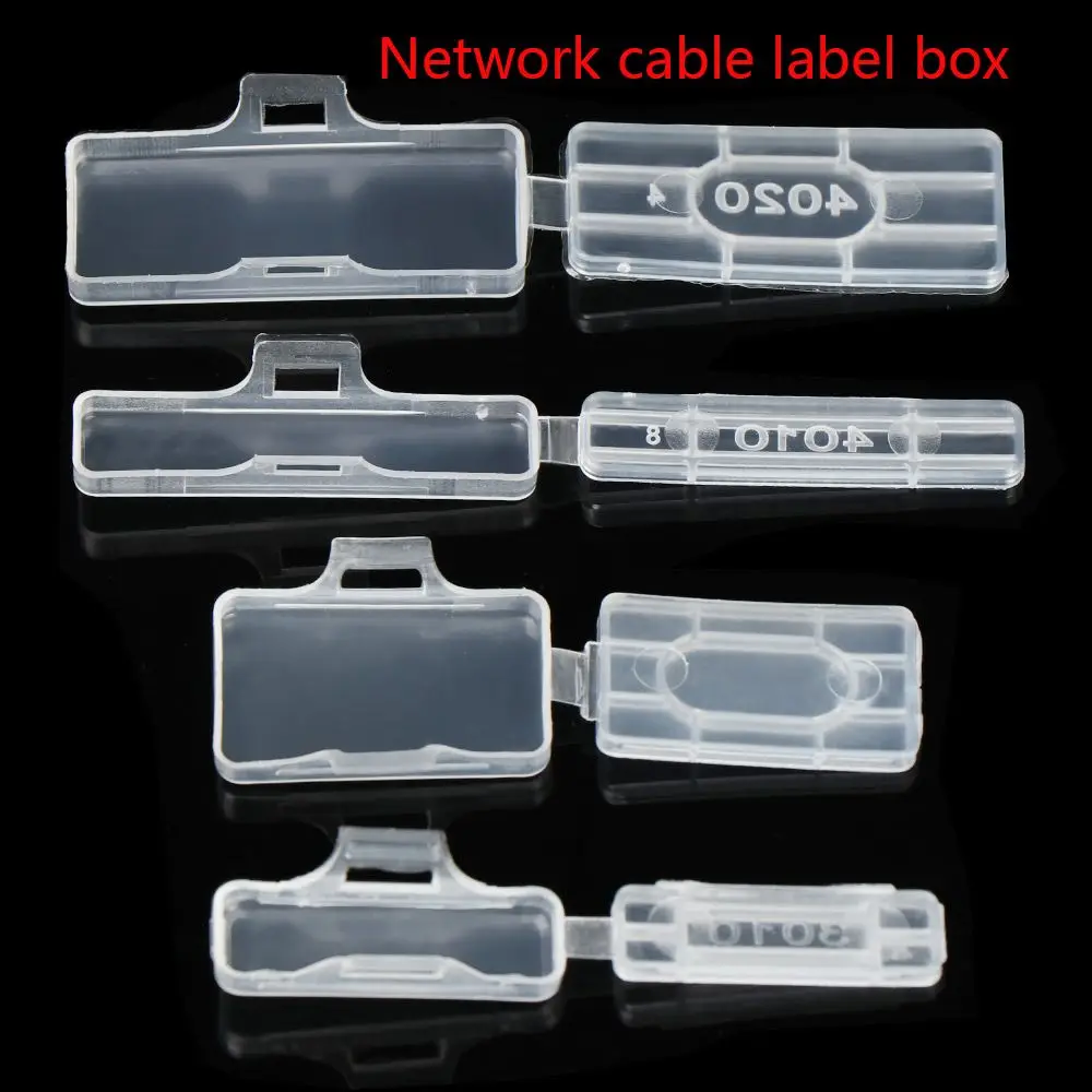 50Pcs Transparent Useful Display Sign Marker Tool Network Tag Box Fiber Organizers Cable Labels Identification Tags