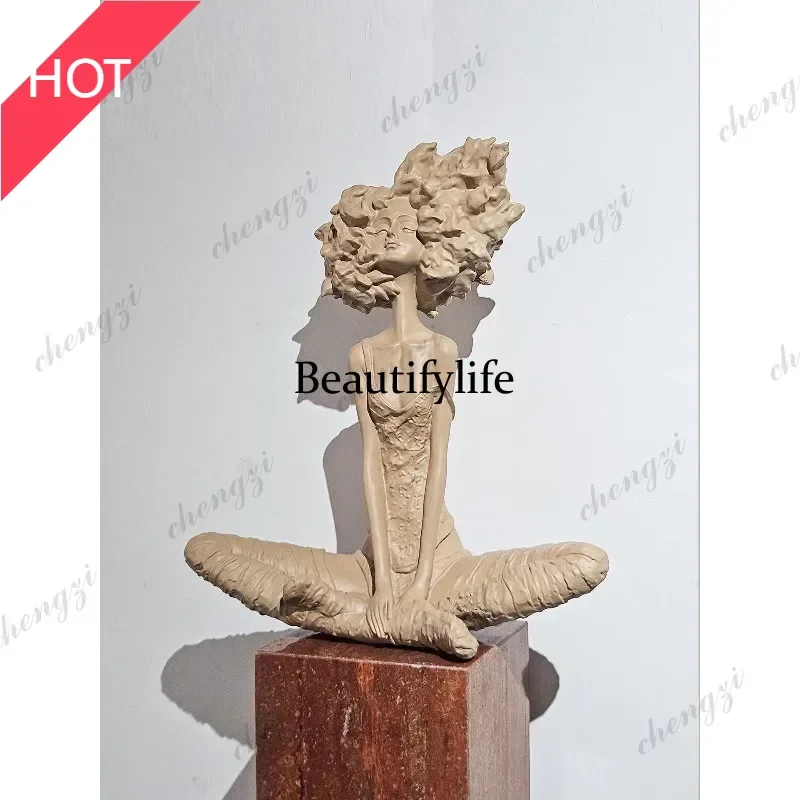 Modern Character Art Sitting Sculpture Decorative Crafts