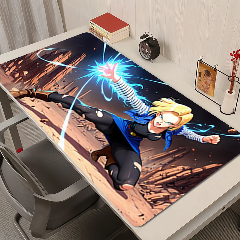 

Mouse Pad Office PC Accessories Extended Pad Anime Dragon Ball Android 18 Pattern Desk Mat Anti-slip Rubber Mousepad Gaming Mats