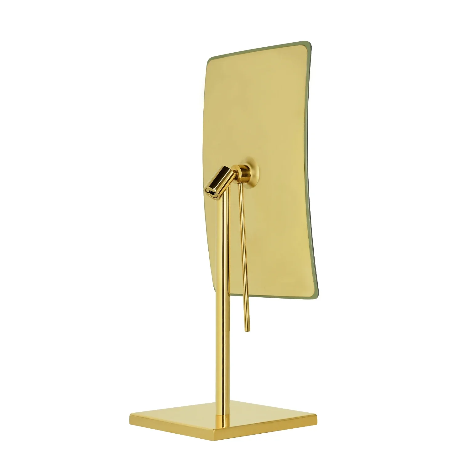 Frameless Rectangle Tabletop Vanity Mirror with Single Side Adjustable Easy Positioning 5X Magnification, 304 Stainless St