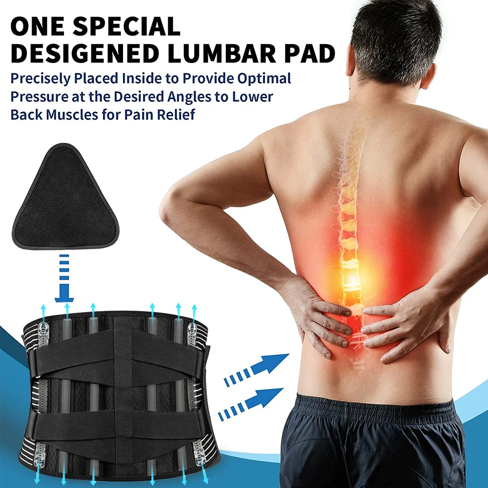 SPOSAFE Lumbar Support Belt Double Pull Back Back Pain Relief Waist Trainer Brace Orthopedic Corset MenWomen Spine Decompression