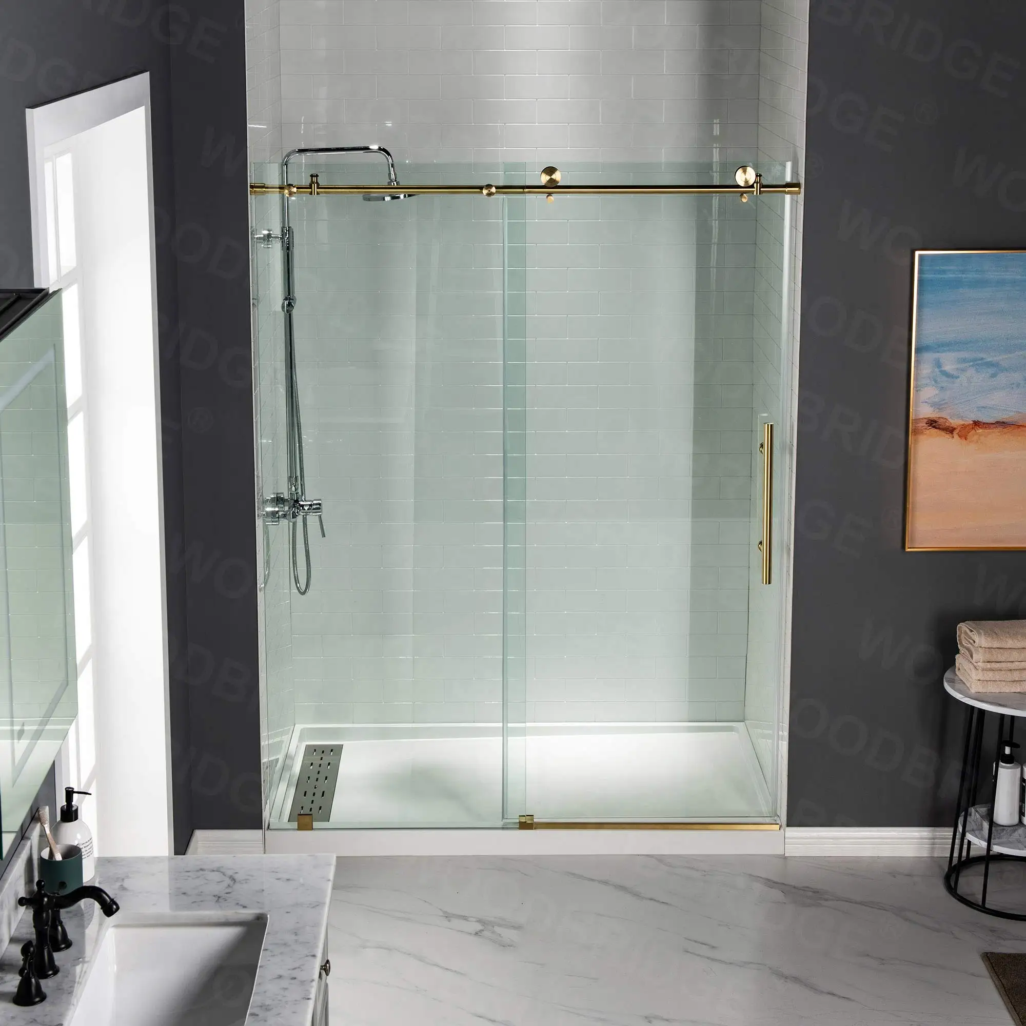 Frameless Sliding Shower Door 56