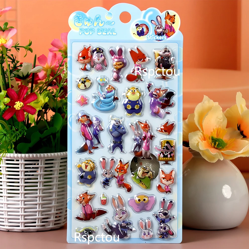 4 قطعة الكرتون مضحك ديزني Zootopia ثلاثية الأبعاد ملصقات الإغاثة لطيف الإبداعية فقاعة ملصق DIY بها بنفسك حقيبة الثلاجة الهاتف مكافأة الشارات الهدايا #4