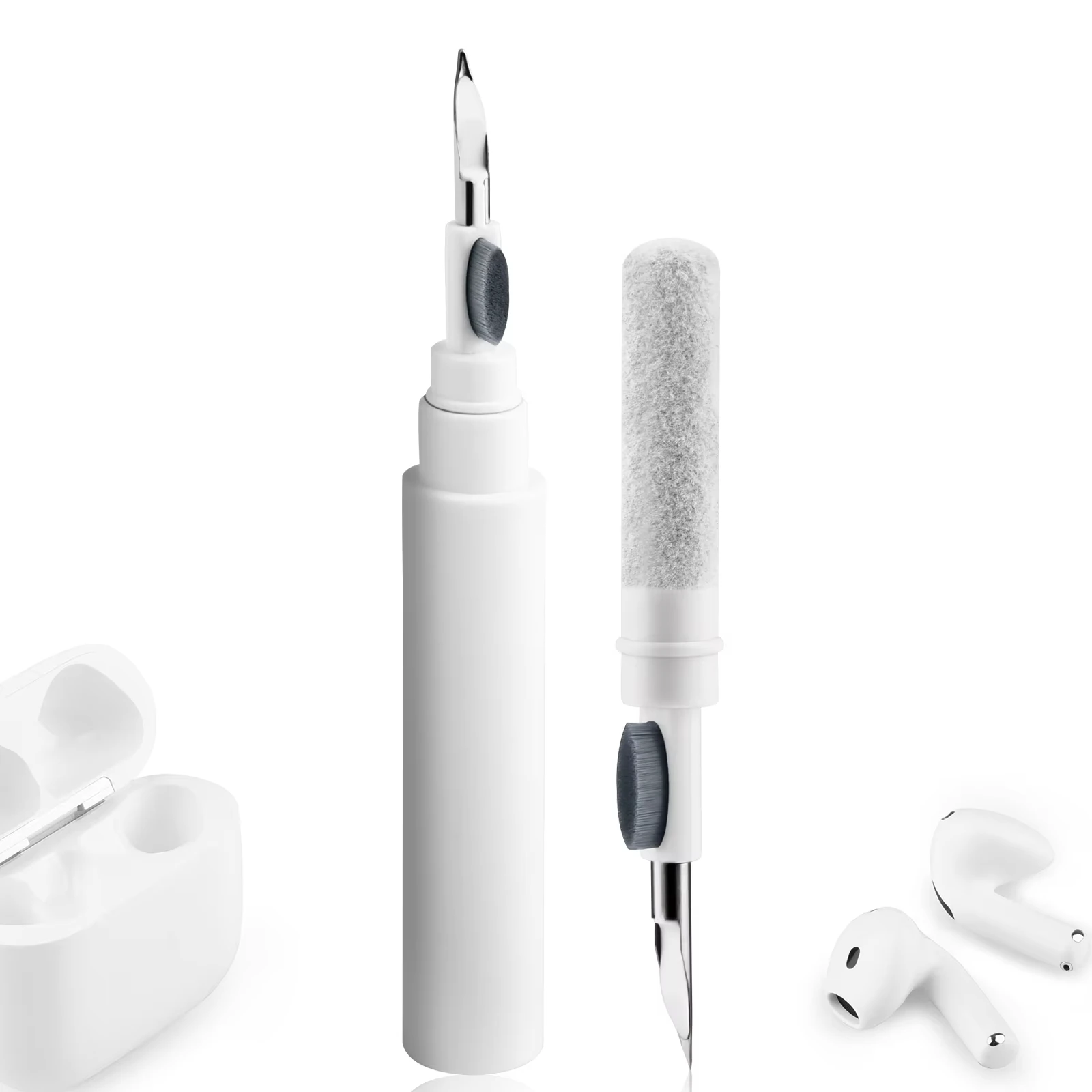 Stylo de nettoyage portable 3 en 1 pour écouteurs, téléphone portable, tablette, outil de nettoyage de la poussière et de la saleté pour iPhone, Xiaomi, HUAWEI, Samsung, nettoyeur d'écouteurs