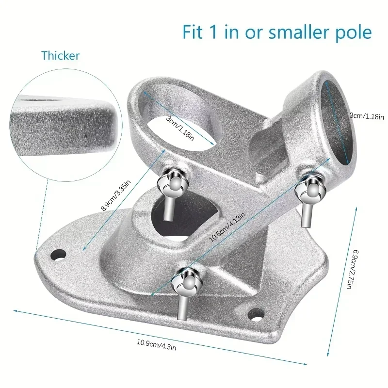 1/2Set 2026 New Advanced Rust-Proof Aluminum Flagpole Mounting Bracket, Sturdy Outdoor Base For Yard And Garden Decoration