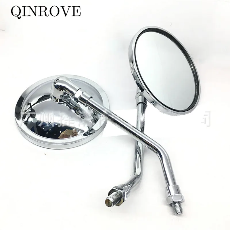 Black Chrome Motorcycle Rear View Mirror ABS 10mm Big Round Side Mirror Universal For Honda CB500X NC750X Yamaha Tracer 900 FZ25