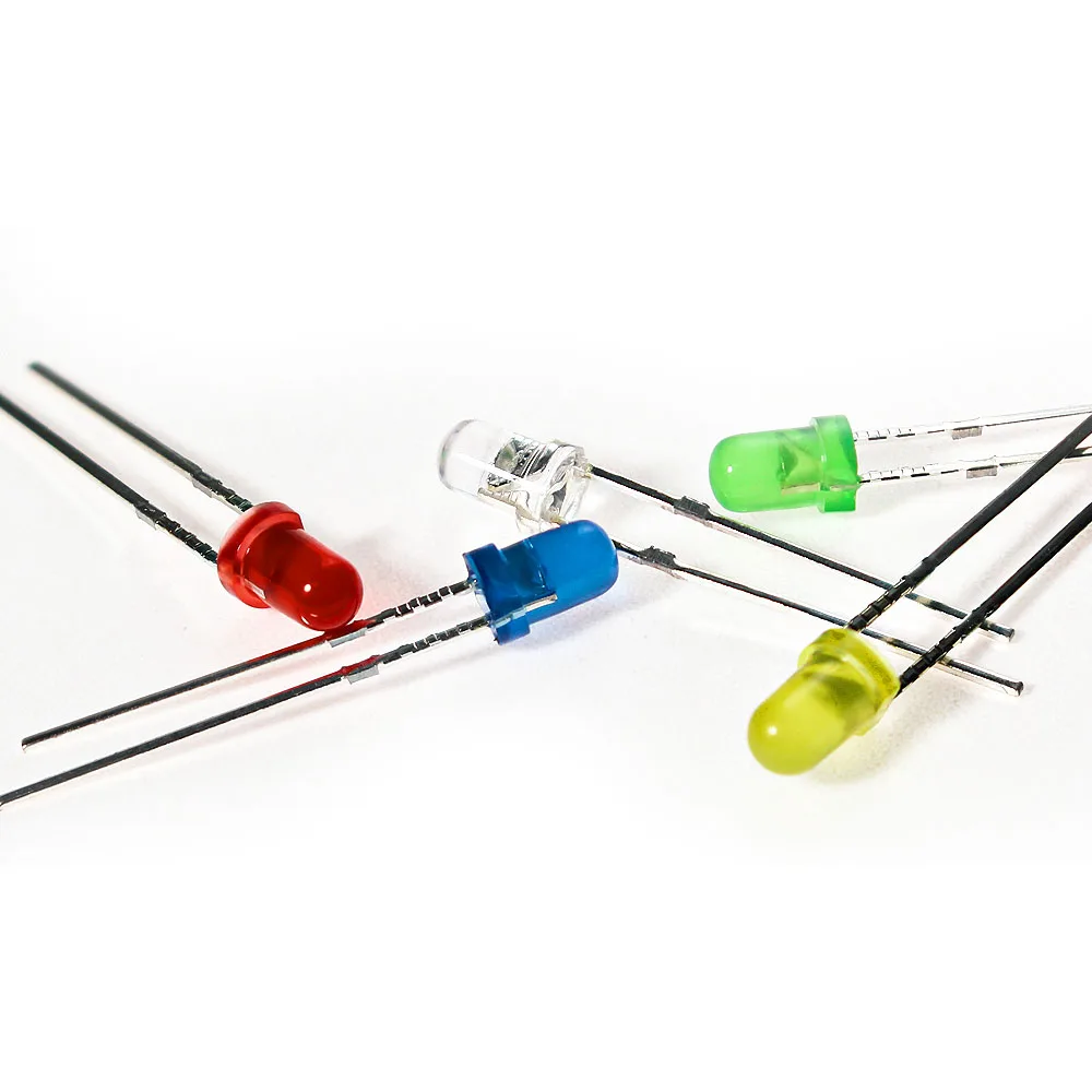 100pcs/lot LED Diode Lights 3MM White Red Yellow Blue Green diy kit Electronic Components 5 colors*20pcs