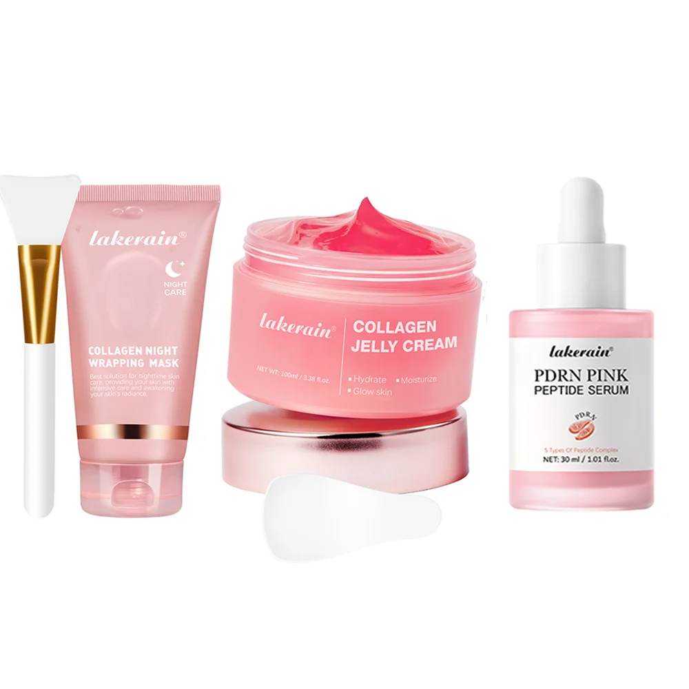 

4 шт./компл. коллагеновый желейный крем, отшелушивающая маска, эссенция коллагена с лососем, коллагеновая ночная маска для лица, упаковка, укрепляющая, увлажняющая