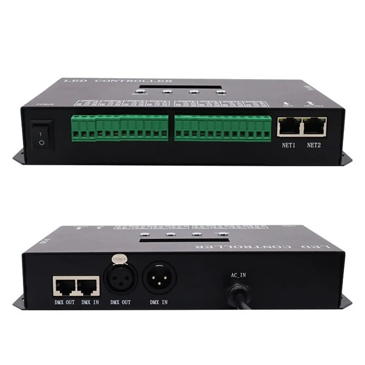 Контроллер светодиодных лент M05K H807SA на 8 портов с RGB-подсветкой, поддержка Artnet Resolume WS2811 WS2812, управление светодиодным освещением, вилка EU
