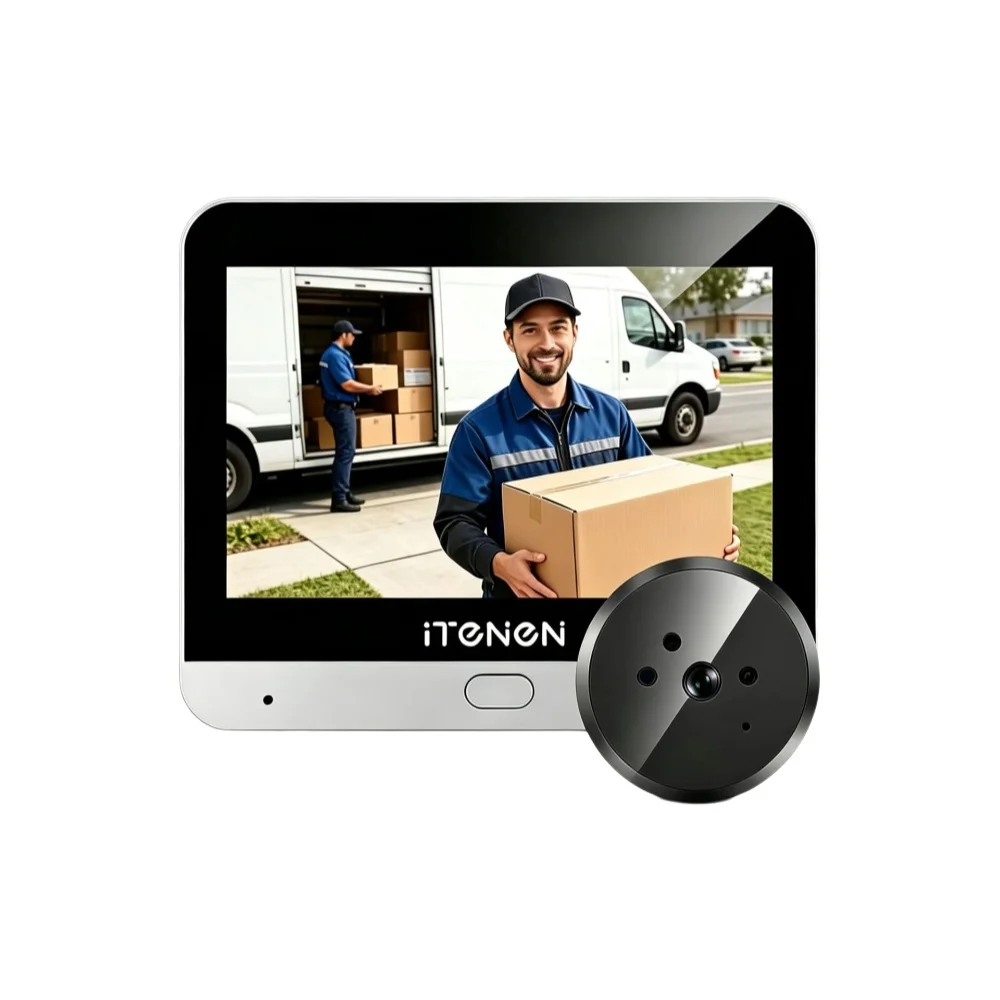 Kamera do drzwi z cyfrowym wizjerem 2K 2.4G Wifi, wbudowany mikrofon, Tuya Smart Security Home 140 °   Szerokokątny noktowizor z funkcją wykrywania radarowego i wizjerem do drzwi z baterią 5000 mAh (Silver) — Zdjęcie 2 z 2