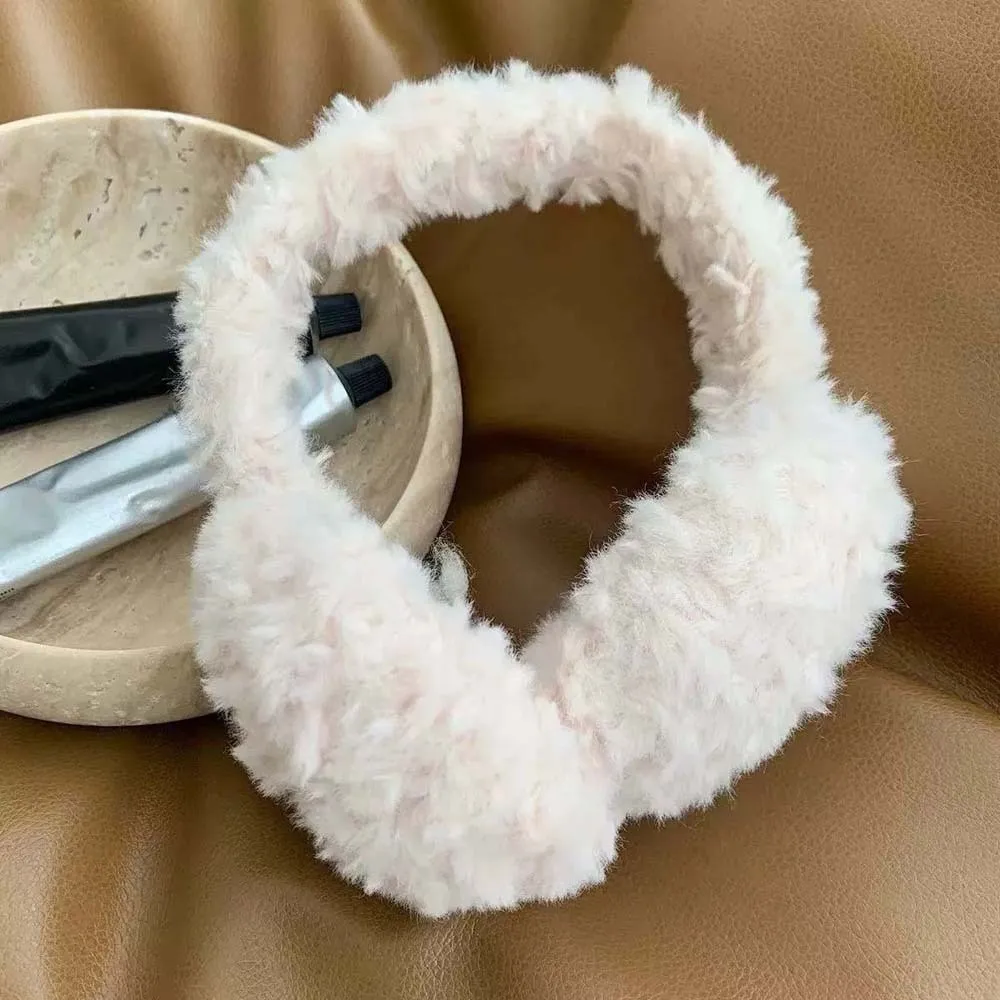 Fashion Windproof Solid Color Earmuffs Soft Foldable Ear Cover Ear Warmers Korean Style Winter Thicken Earflap Cold Weather