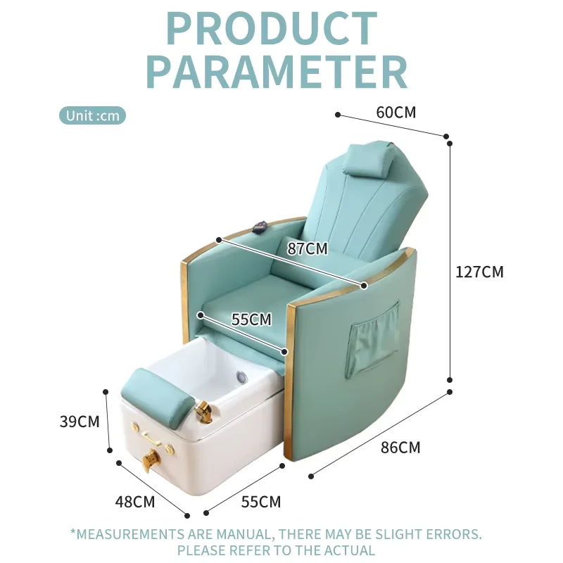 Silla de pedicura de madera verde reclinable para Spa de pies eléctrica de lujo moderna con masaje de hidromasaje sin tuberías para salones de uñas