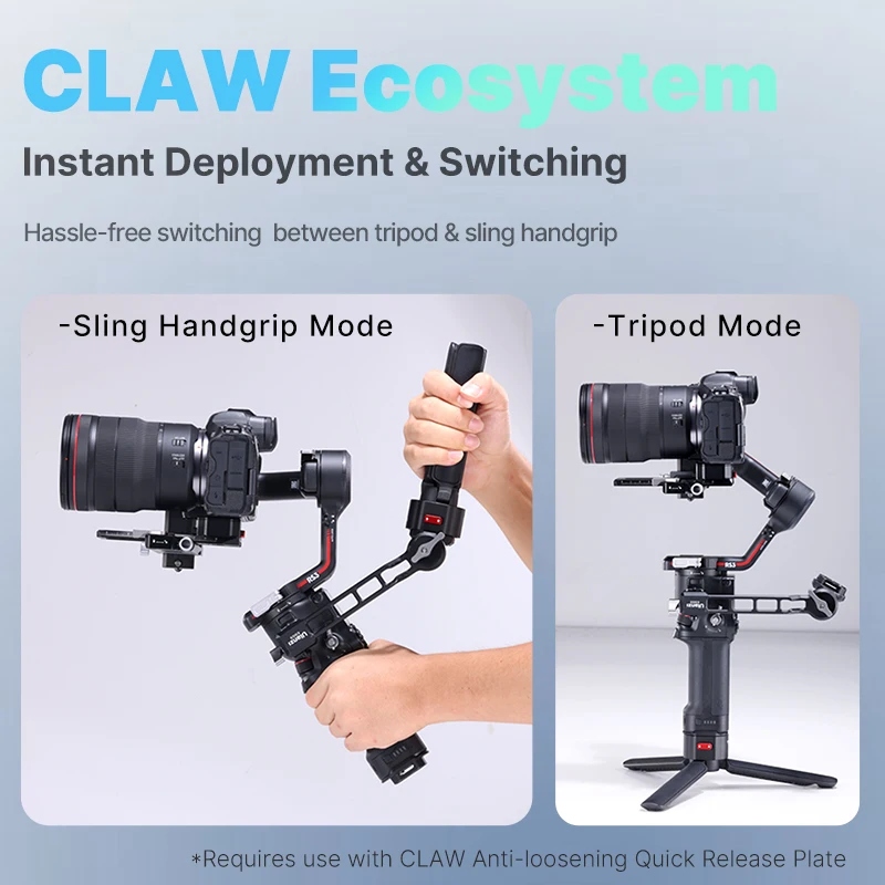 Ulanzi EG03 cakar Sling pegangan dapat diatur ringan pegangan portabel untuk DJI RS2/RS3/RS3 Mini/RS3 Pro untuk Video fotografi
