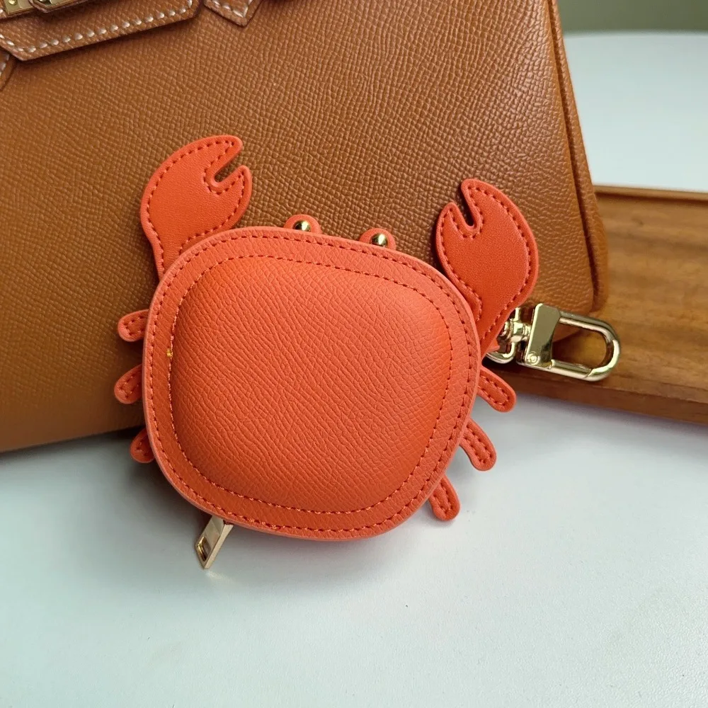 Microfiber Leather Crab Coin Purse Zipper Closure Compact Design Mini Wallet Pouch Cartoon Handbag Charm