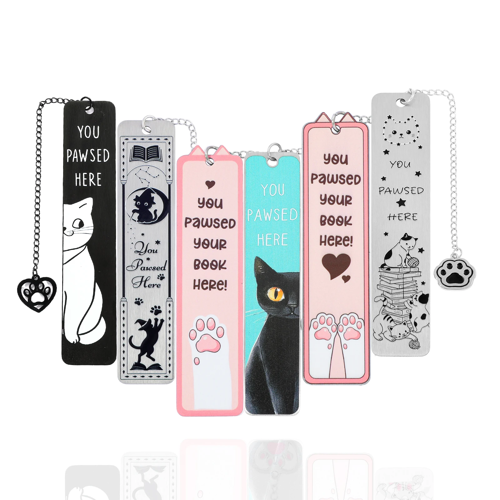 Cartoon cat metal bookmark, cute metal bookmarks with tassel, reading office supplies for cat-loving book lovers