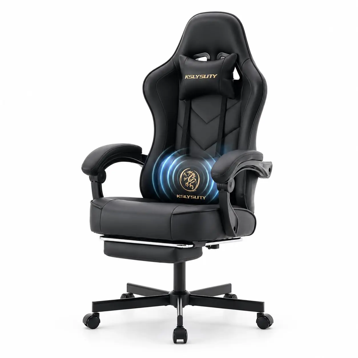 Office Desk Computer Gaming Chair for Adults, Ergonomic High Back Gamer Chair with Massage and Pocket Spring Cushion, Swivel Com