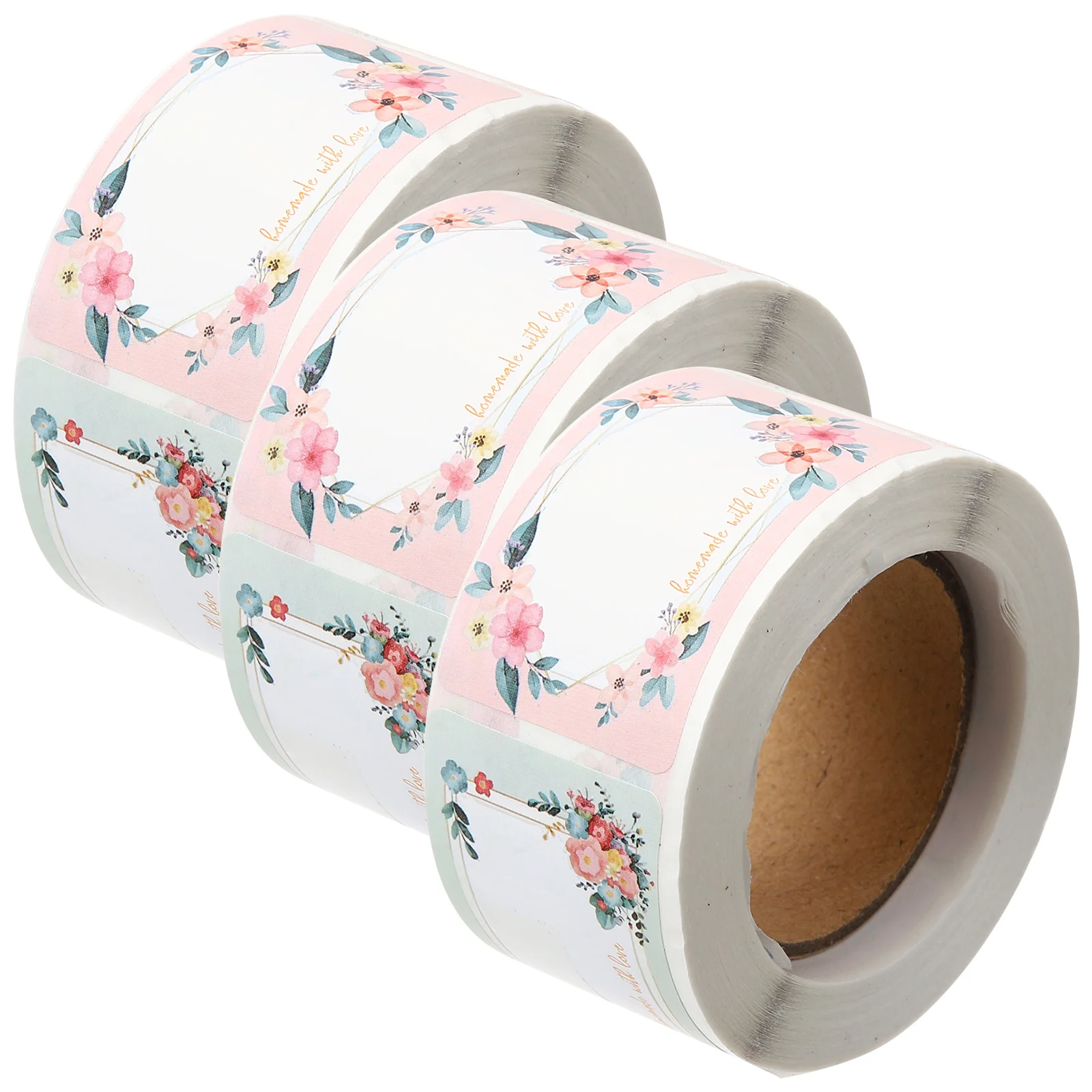 3 Rolls Blank Floral Name Labels Sticker Labels to Write on for Jars Bottles Canning Jar Label Stickers Home Kitchen